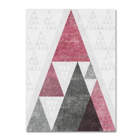 Michael Mullan 'Mod Triangles III Soft Pink' Canvas Art,35x47